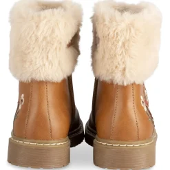 Bottines COGNAC Fille Motif Uni Fermeture éclair
