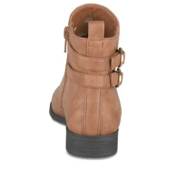 Bottines COGNAC Fille Motif Uni Fermeture éclair
