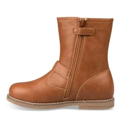 Bottines COGNAC Fille Motif Uni Fermeture éclair