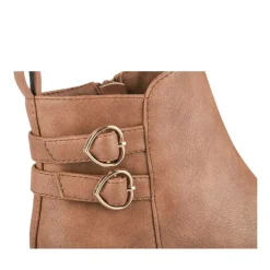 Bottines COGNAC Fille Motif Uni Fermeture éclair