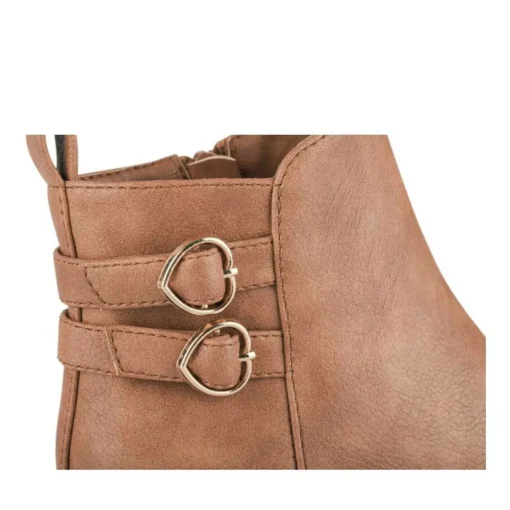 Bottines COGNAC Fille Motif Uni Fermeture éclair