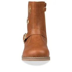 Bottines COGNAC Fille Motif Uni Fermeture éclair