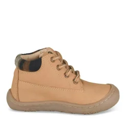 Bottines COGNAC Garçon CUIR Motif Uni Lacets