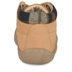 Bottines COGNAC Garçon CUIR Motif Uni Lacets