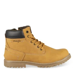 Bottines COGNAC Garçon Motif Uni Lacets