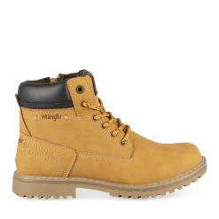 Bottines COGNAC Garçon Motif Uni Lacets