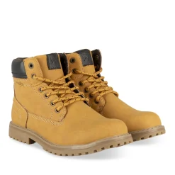 Bottines COGNAC Garçon Motif Uni Lacets