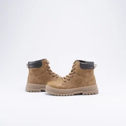 Bottines COGNAC Garçon Motif Uni Lacets