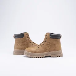 Bottines COGNAC Garçon Motif Uni Lacets