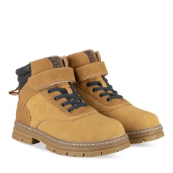 Bottines COGNAC Garçon Motif Uni Scratch