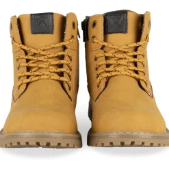 Bottines COGNAC Garçon Motif Uni Lacets
