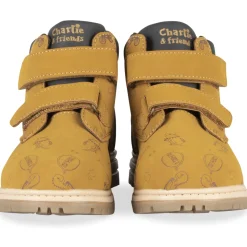 Bottines COGNAC Garçon Motif Uni Scratch