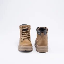 Bottines COGNAC Garçon Motif Uni Lacets