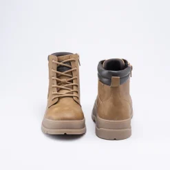 Bottines COGNAC Garçon Motif Uni Lacets