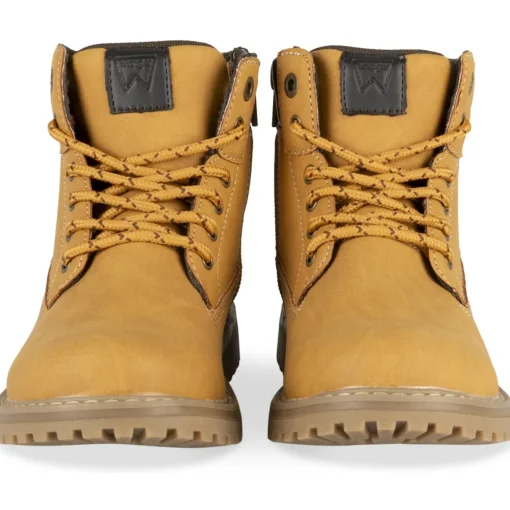 Bottines COGNAC Garçon Motif Uni Lacets