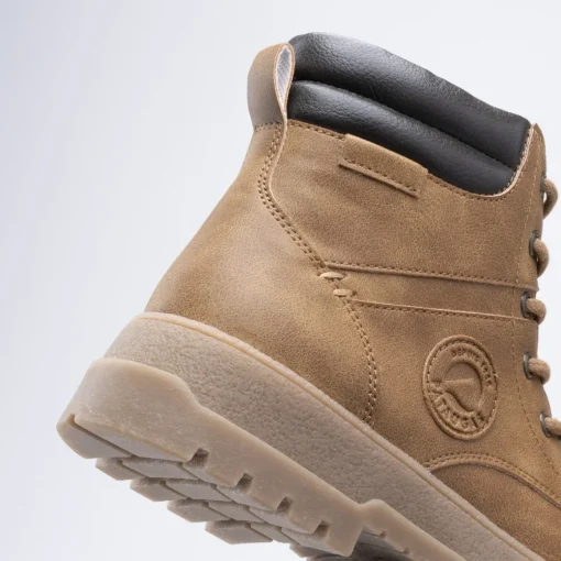 Bottines COGNAC Garçon Motif Uni Lacets