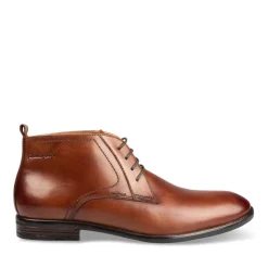 Bottines COGNAC Homme CUIR Motif Uni Lacets
