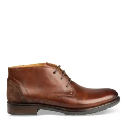 Bottines COGNAC Homme CUIR Motif Uni Lacets