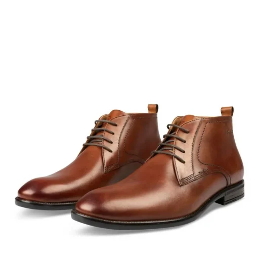 Bottines COGNAC Homme CUIR Motif Uni Lacets