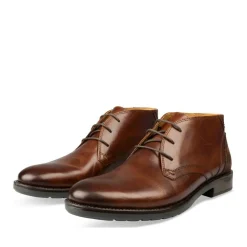 Bottines COGNAC Homme CUIR Motif Uni Lacets