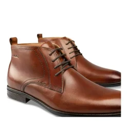 Bottines COGNAC Homme CUIR Motif Uni Lacets