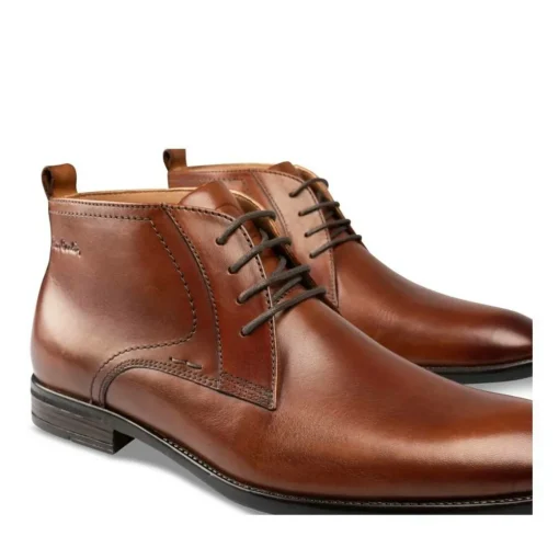 Bottines COGNAC Homme CUIR Motif Uni Lacets