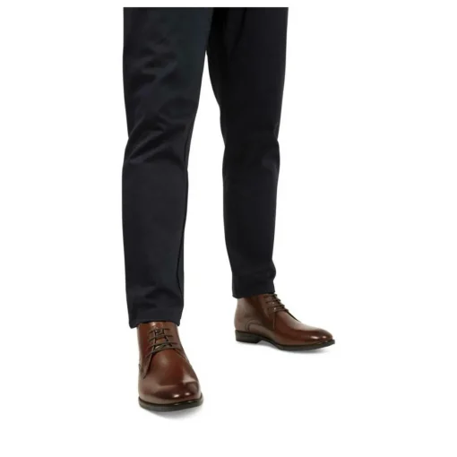 Bottines COGNAC Homme CUIR Motif Uni Lacets