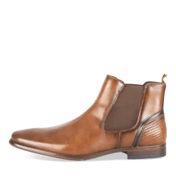 Bottines COGNAC Homme Motif Uni Elastique