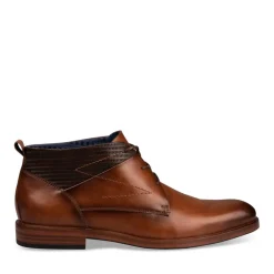 Bottines COGNAC Homme Motif Uni Lacets