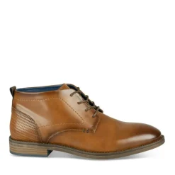 Bottines COGNAC Homme Motif Uni Lacets