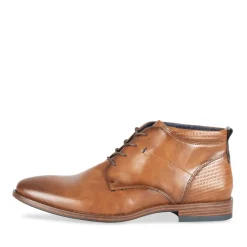 Bottines COGNAC Homme Motif Uni Lacets