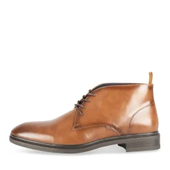 Bottines COGNAC Homme Motif Uni Lacets