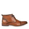 Bottines COGNAC Homme Motif Uni Lacets