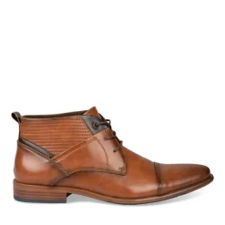 Bottines COGNAC Homme Motif Uni Lacets