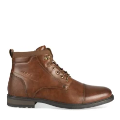 Bottines COGNAC Homme Motif Uni Lacets