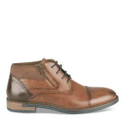 Bottines COGNAC Homme Motif Uni Lacets