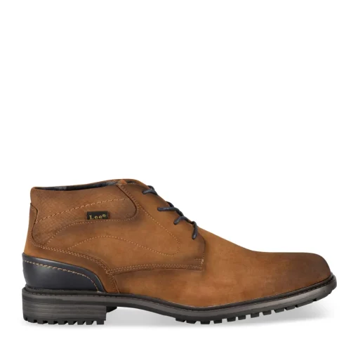 Bottines COGNAC Homme Motif Uni Lacets