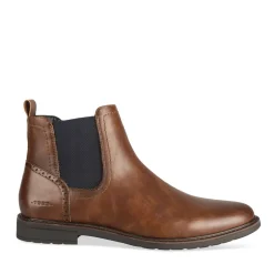 Bottines COGNAC Homme Motif Uni A Enfiler