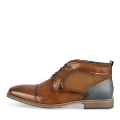 Bottines COGNAC Homme Motif Uni Lacets