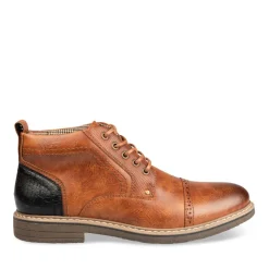 Bottines COGNAC Homme Motif Uni Lacets