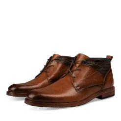 Bottines COGNAC Homme Motif Uni Lacets