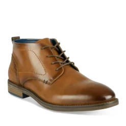 Bottines COGNAC Homme Motif Uni Lacets