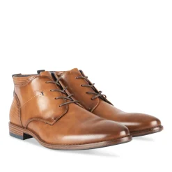 Bottines COGNAC Homme Motif Uni Lacets