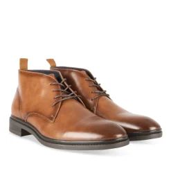 Bottines COGNAC Homme Motif Uni Lacets
