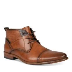 Bottines COGNAC Homme Motif Uni Lacets