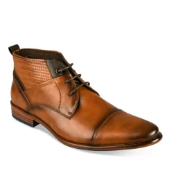 Bottines COGNAC Homme Motif Uni Lacets