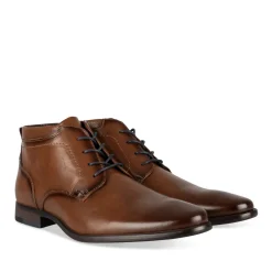 Bottines COGNAC Homme Motif Uni Lacets