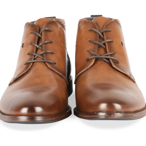 Bottines COGNAC Homme Motif Uni Lacets