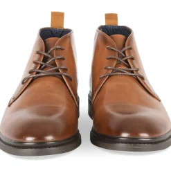 Bottines COGNAC Homme Motif Uni Lacets