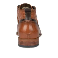 Bottines COGNAC Homme Motif Uni Lacets
